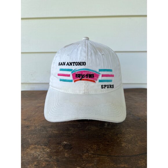 Vintage San Antonio Spurs Snapback Cap White With Multicolor Logo G3 - Picture 1 of 8